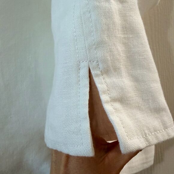 Talbots 100% Irish Linen White Blazer Open Front Jacket Size Large - Picture 4 of 6